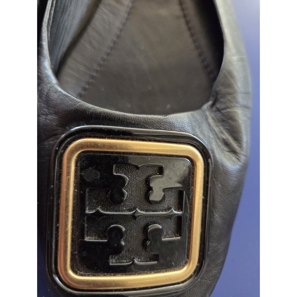 Tory Burch Soft Leather GEORGIA BALLET FLATS In Black  Sz 7M - Picture 3 of 7